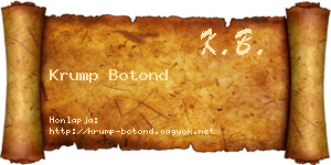 Krump Botond névjegykártya